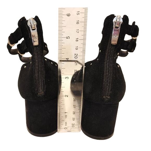 Marc Fisher Chunky Heel Suede Ankle Strap Pumps- Kappa black - Picture 6 of 8